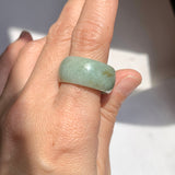 19.3mm A-Grade Natural Light Green Jadeite Ring Band No: 161573