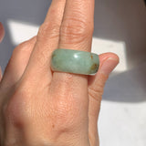 19.3mm A-Grade Natural Light Green Jadeite Ring Band No: 161573