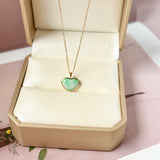 A-Grade Natural Moss On Snow Jadeite Love Pendant No. 172856
