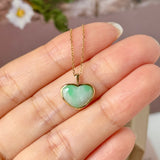 A-Grade Natural Moss On Snow Jadeite Love Pendant No. 172856