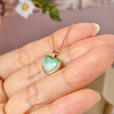 A-Grade Natural Moss On Snow Jadeite Love Pendant No. 172856