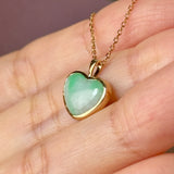 A-Grade Natural Moss On Snow Jadeite Love Pendant No. 172856
