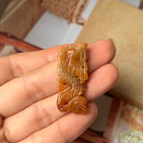 A-Grade Natural Red Brown Jadeite Dragon Pendant No.170678