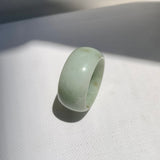19.3mm A-Grade Natural Light Green Jadeite Ring Band No: 161560