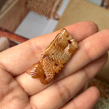 A-Grade Natural Red Brown Jadeite Dragon Pendant No.170678