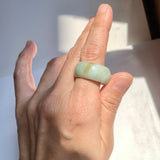 19.3mm A-Grade Natural Light Green Jadeite Ring Band No: 161560