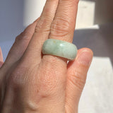 19.3mm A-Grade Natural Light Green Jadeite Ring Band No: 161560