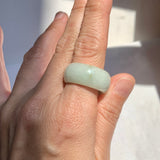 19.3mm A-Grade Natural Light Green Jadeite Ring Band No: 161560