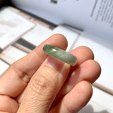 17.5mm A-Grade Natural Light Green Jadeite Abacus Ring Band No.161930