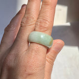 19.3mm A-Grade Natural Light Green Jadeite Ring Band No: 161560