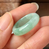 17.5mm A-Grade Natural Moss On Snow Jadeite Ring Band No. 162565