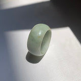 19.3mm A-Grade Natural Light Green Jadeite Ring Band No: 161560
