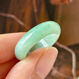 17.4mm A-Grade Natural Moss On Snow Jadeite Ring Band No. 162566