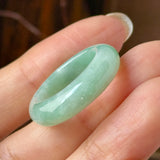 17.4mm A-Grade Natural Moss On Snow Jadeite Ring Band No. 162566
