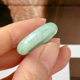 17.4mm A-Grade Natural Moss On Snow Jadeite Ring Band No. 162566
