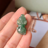 A-Grade Natural Bluish Green Jadeite Ox Pendant No.220366