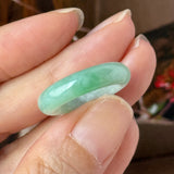16.8mm A-Grade Natural Moss On Snow Jadeite Ring Band No. 162567