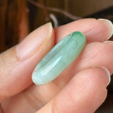 16.8mm A-Grade Natural Moss On Snow Jadeite Ring Band No. 162567