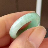 16.8mm A-Grade Natural Moss On Snow Jadeite Ring Band No. 162567