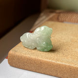 A-Grade Natural Light Grey Green Jadeite Goat Pendant No.170978