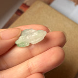 A-Grade Natural Light Grey Green Jadeite Goat Pendant No.170978