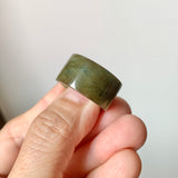 17.2mm A-Grade Natural Earthy Tone Jadeite Archer Ring Band No. 161925