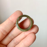 17.2mm A-Grade Natural Earthy Tone Jadeite Archer Ring Band No. 161925