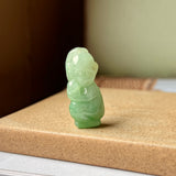 A-Grade Natural Green Jadeite Monkey Pendant No.171375