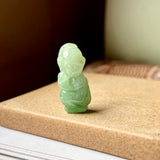A-Grade Natural Green Jadeite Monkey Pendant No.171375