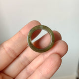 17.2mm A-Grade Natural Earthy Tone Jadeite Archer Ring Band No. 161925