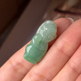 A-Grade Natural Green Jadeite Monkey Pendant No.171375