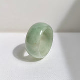 19.3mm A-Grade Natural Light Green Jadeite Ring Band No: 161555