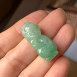 A-Grade Natural Green Jadeite Monkey Pendant No.171375
