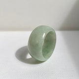 19.3mm A-Grade Natural Light Green Jadeite Ring Band No: 161555