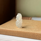 A-Grade Natural White Jadeite Monkey Pendant No.170676