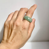 19.3mm A-Grade Natural Light Green Jadeite Ring Band No: 161555