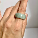 19.3mm A-Grade Natural Light Green Jadeite Ring Band No: 161555