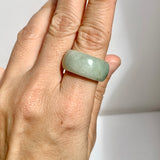 19.3mm A-Grade Natural Light Green Jadeite Ring Band No: 161555