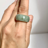 19.3mm A-Grade Natural Light Green Jadeite Ring Band No: 161555