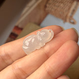 A-Grade Natural White Jadeite Monkey Pendant No.170676