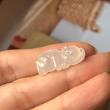 A-Grade Natural White Jadeite Monkey Pendant No.170676