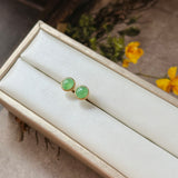 Icy A-Grade Natural Apple Green Jadeite MINI.malist Stud Earrings No. 180920