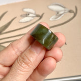 17.2mm A-Grade Natural Earthy Tone Jadeite Archer Ring Band No. 161926