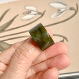 17.2mm A-Grade Natural Earthy Tone Jadeite Archer Ring Band No. 161926