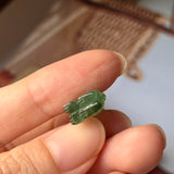 A-Grade Natural Bluish Green Jadeite Dog Pendant No.170677