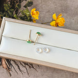 Icy A-Grade Natural Apple Green Jadeite MINI.malist Stud Earrings No. 180921