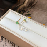 Icy A-Grade Natural Apple Green Jadeite MINI.malist Stud Earrings No. 180921