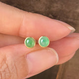 Icy A-Grade Natural Apple Green Jadeite MINI.malist Stud Earrings No. 180921