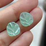 5.75 cts Icy A-Grade Natural Apple Green Jadeite Leaf Pair No. 180922