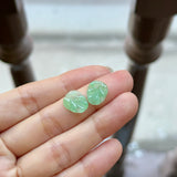 4.6 cts Icy A-Grade Natural Apple Green Jadeite Leaf Pair No. 180923